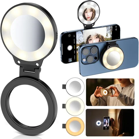 LUZ LED SELFIE MAGNETICA CON ESPEJO