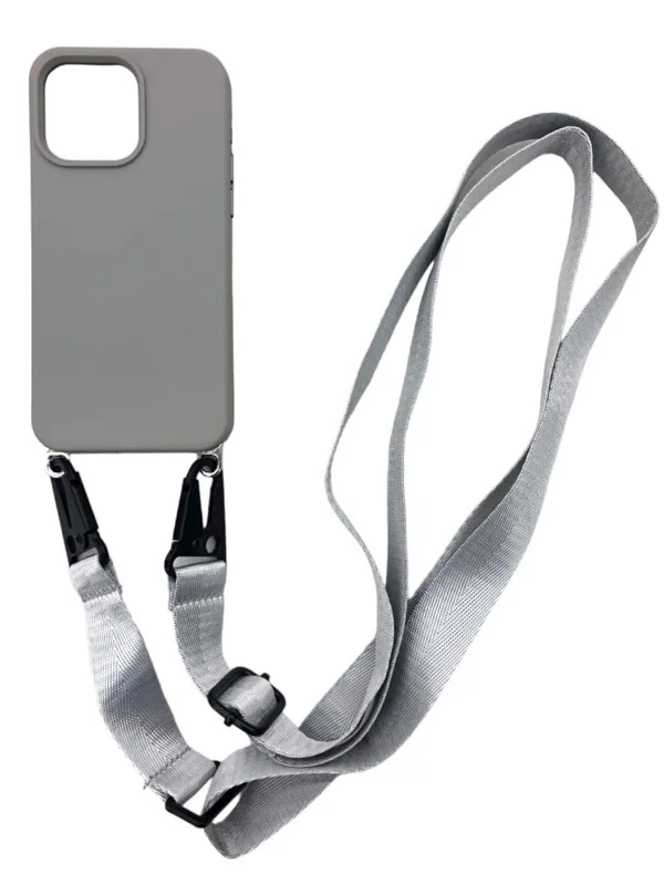 Forro De Silicona Gris Con Colgante iPhone 11