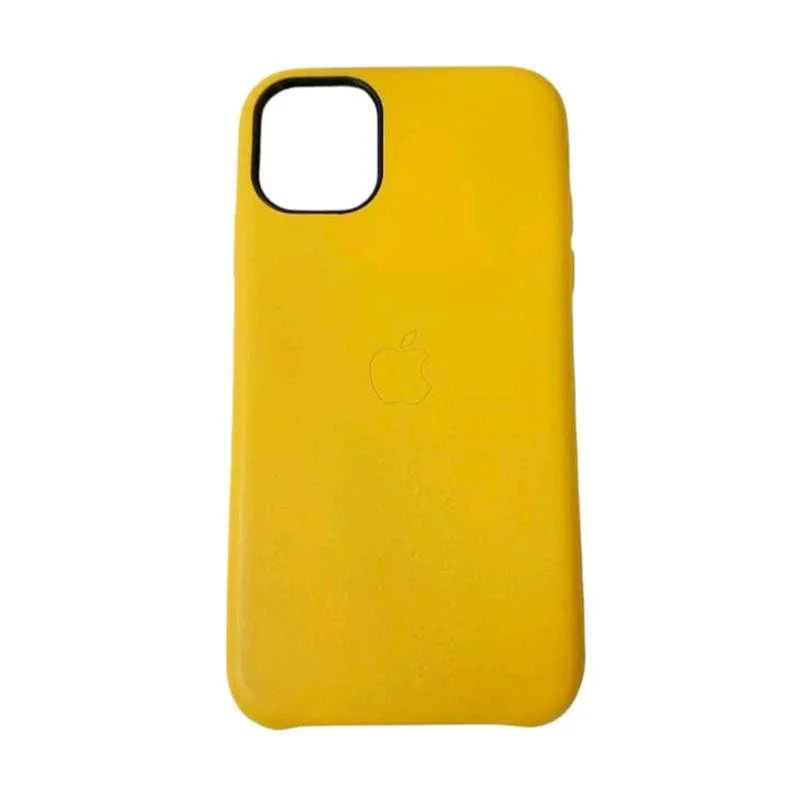 Forro de cuero amarillo iPhone 11
