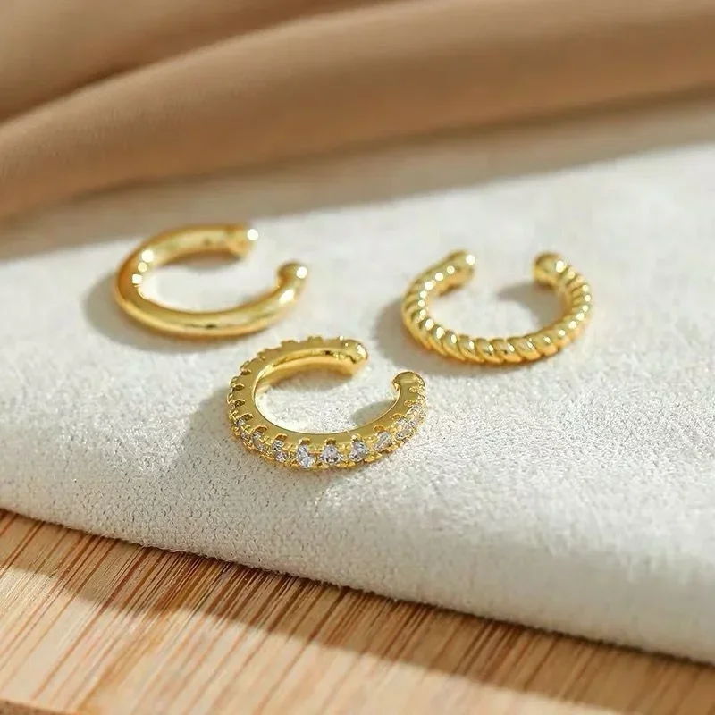 LATS Clips pendientes para mujer Unisex minimalista moda cartílago aro pendientes conjunto oreja manguito falso Piercing Clip en la oreja joyería