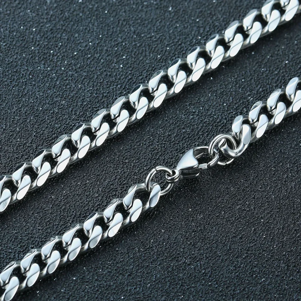 Vnox Collar de cadena cubana para hombre y mujer, gargantillas de cadena de eslabones curvos de acero inoxidable Punk básico, Collar de Metal sólido de Color dorado Vintage