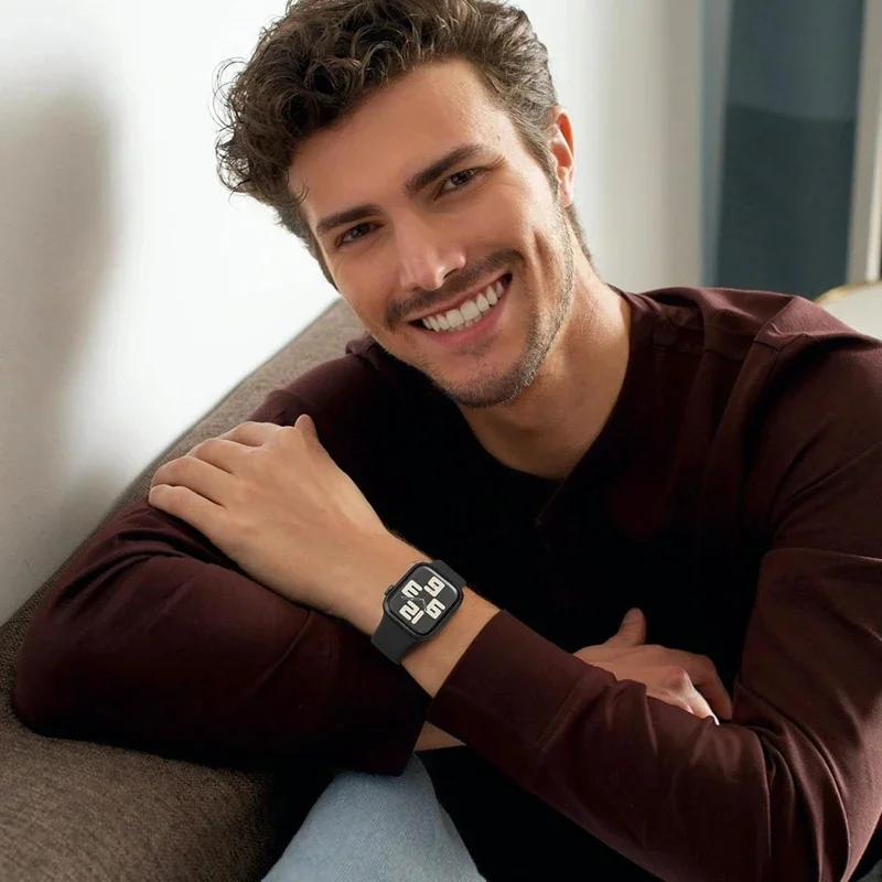 Correa de silicona para Apple Watch, 46mm, 44mm, 45mm, 40mm, 41mm, 42-38mm, 49mm, pulsera deportiva iwatch series 11 10 9 8 7 6 5 SE Ultra3