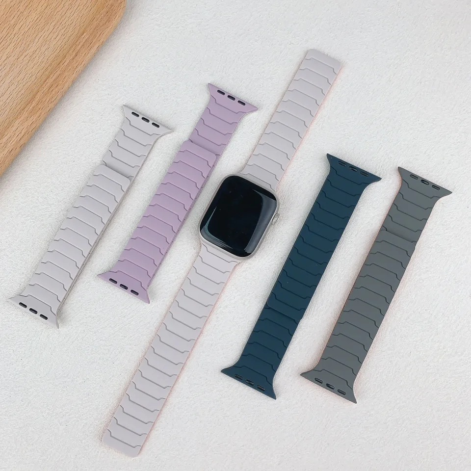 Correa magnética para Apple Watch Band ultra 2 3 49mm 44mm 40mm 41mm 46mm 42mm 45mm 38 pulsera de silicona IWatch Series 11 9 8 SE 10