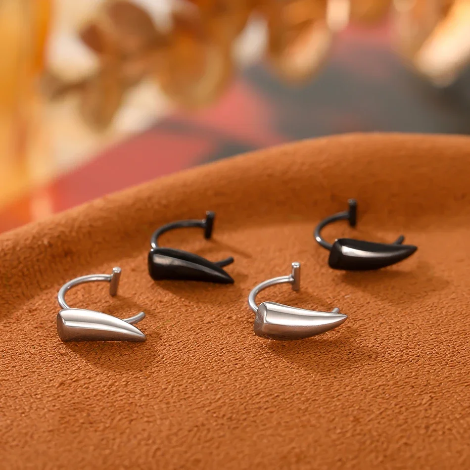 Anillo de nariz falso de acero inoxidable para mujer, anillos para tabique, Clip C no perforado, pendiente de anillo para labio, Piercings de nariz falsos, joyería para el cuerpo, 1 ud.