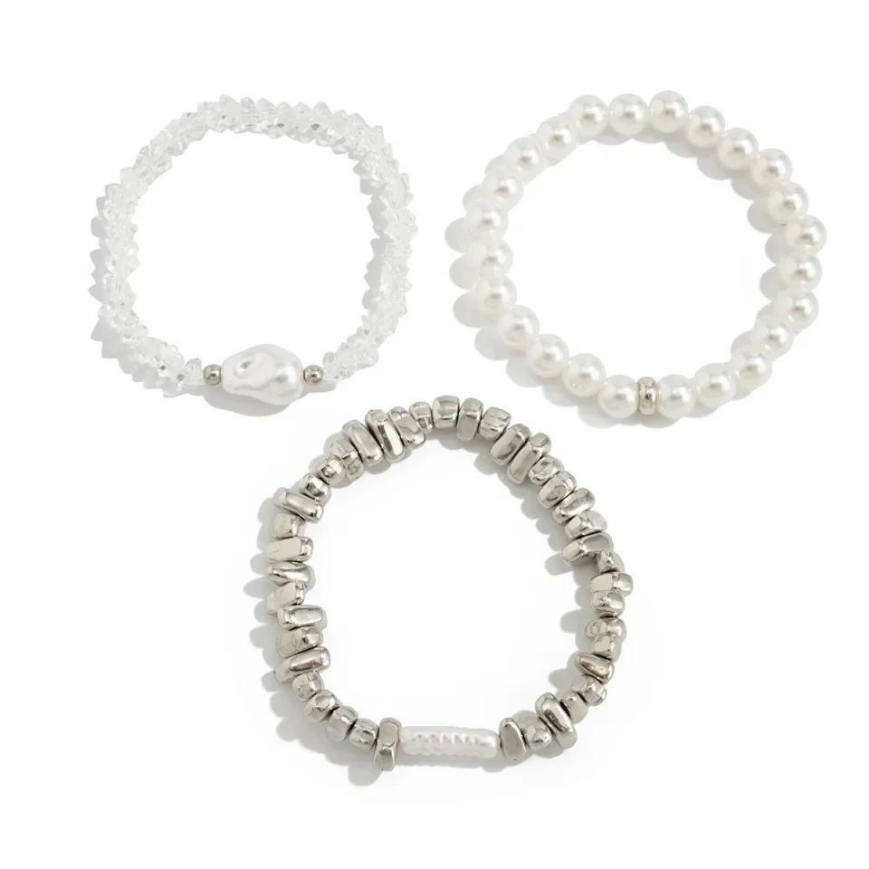 Pulseras de moda para mujer, nuevo Vintage, cuentas CCB irregulares, cadena de perlas de imitación, joyería, regalo de San Valentín B074