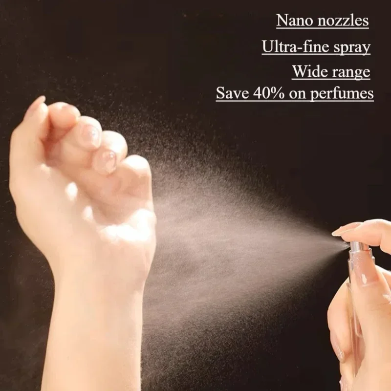 Nuevo Botella pulverizadora recargable de 5ml, Mini botella de Perfume recargable con patrón de flores con colgante, envases cosméticos vacíos, bonito