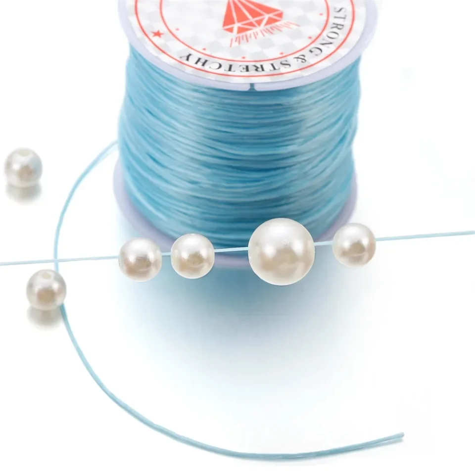 Hilo elástico de 10 metros y 0,7mm, línea de cristal redonda, cordón elástico de goma de nailon, cuerda elástica para fabricación de joyas, pulsera de cuentas