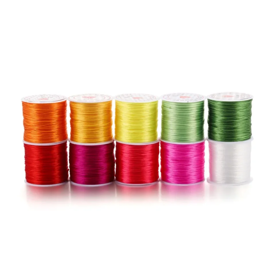 Hilo elástico de 10 metros y 0,7mm, línea de cristal redonda, cordón elástico de goma de nailon, cuerda elástica para fabricación de joyas, pulsera de cuentas