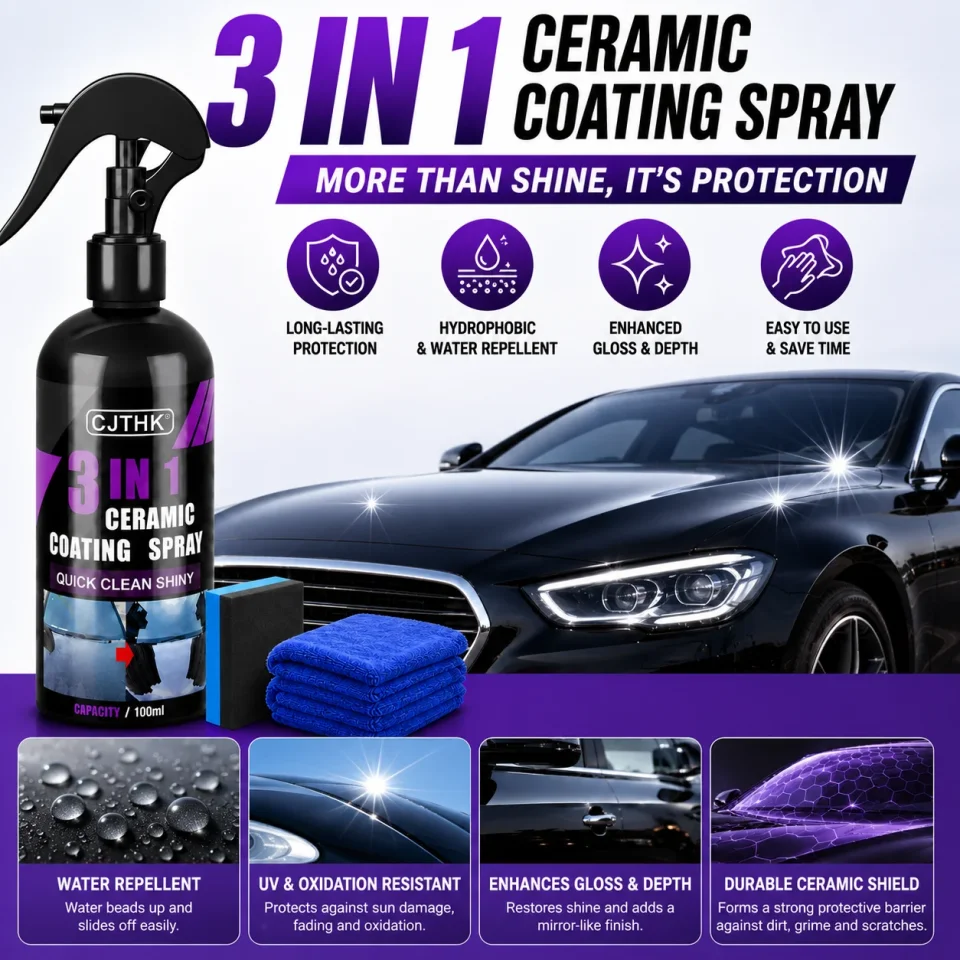 Revestimiento Cerámico Nano para Autos, Líquido Nano Cristal, Capa Hidrofóbica, Agente de Pulido, Brillo Nano, Protección