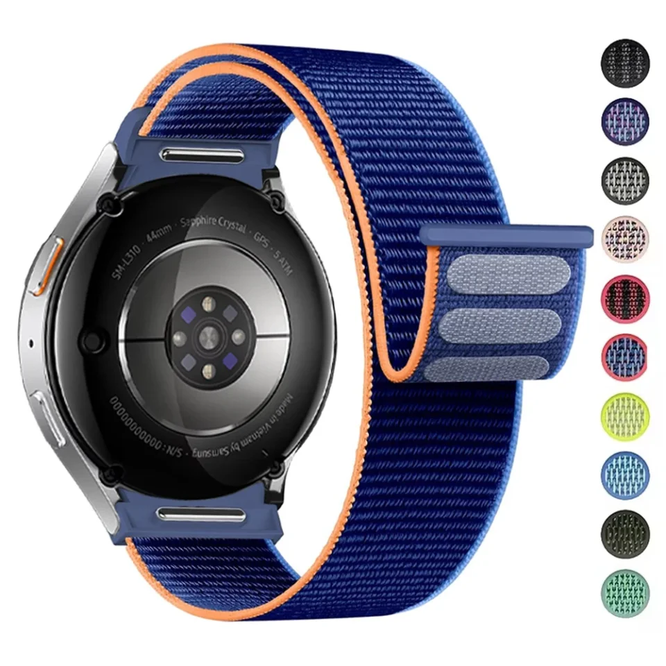 Correa para Samsung Galaxy Watch 7/6/4/classic/5 pro 44mm 40mm muñeca sin huecos Nylon deporte loop correa pulsera Galaxy Watch 7 Correa