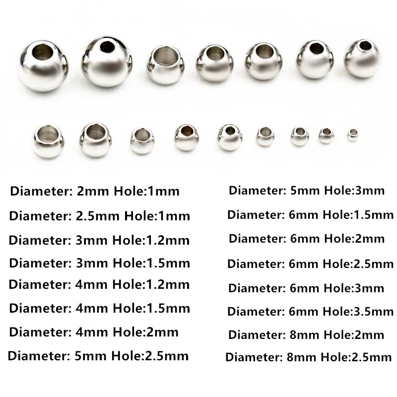100 de 30 unidades de cuentas espaciadoras de Color dorado de acero inoxidable de 2-8mm de acero inoxidable, cuentas sueltas, cuentas DIY, cuentas para hacer joyas, encantos