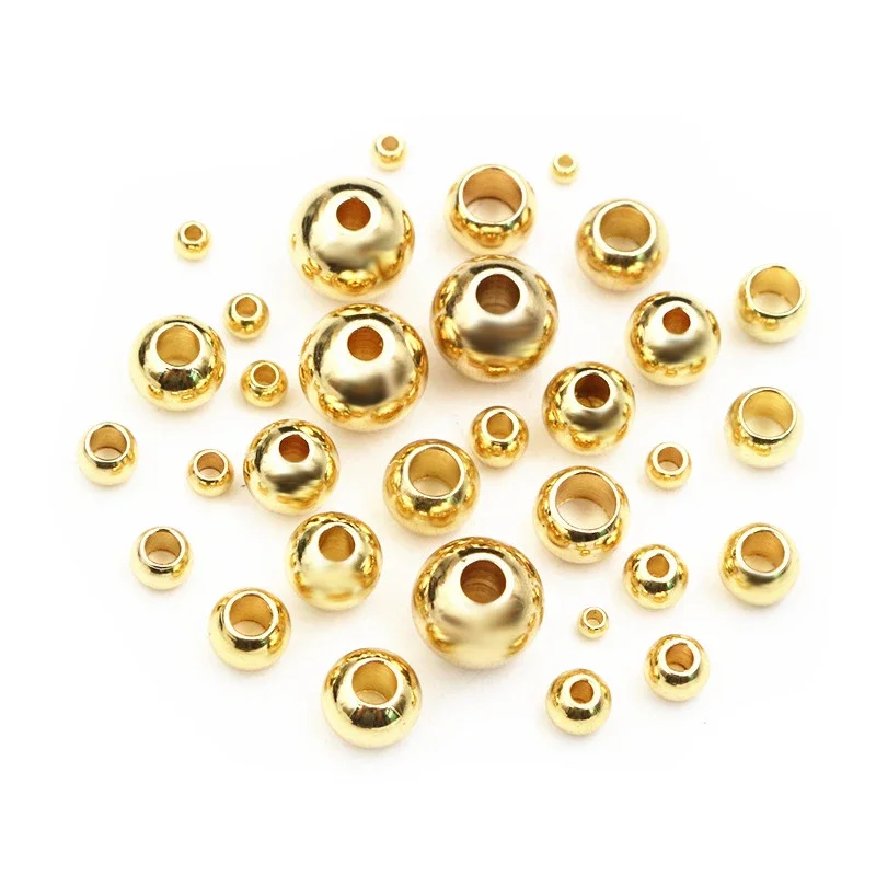 100 de 30 unidades de cuentas espaciadoras de Color dorado de acero inoxidable de 2-8mm de acero inoxidable, cuentas sueltas, cuentas DIY, cuentas para hacer joyas, encantos