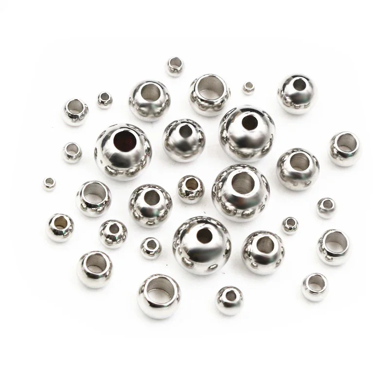 100 de 30 unidades de cuentas espaciadoras de Color dorado de acero inoxidable de 2-8mm de acero inoxidable, cuentas sueltas, cuentas DIY, cuentas para hacer joyas, encantos