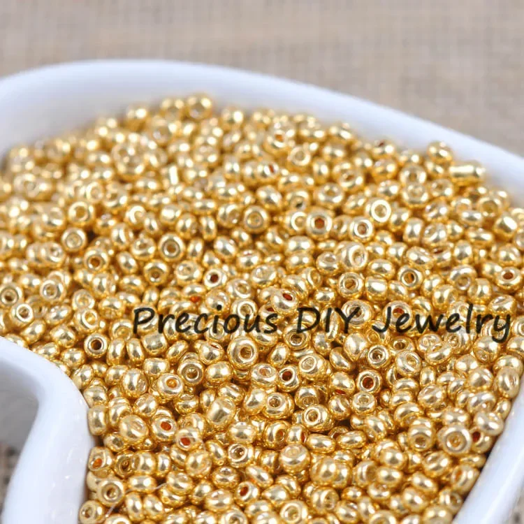 Cuentas espaciadoras de cristal para joyería, Color dorado y plateado, 2mm, 3mm, 4mm, checas, hechas a mano, DIY, BLUV03X