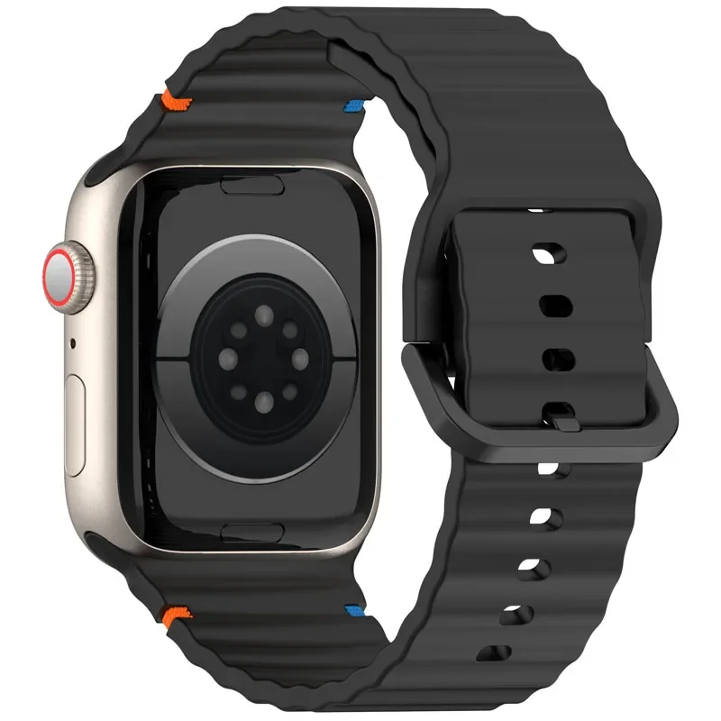 Correa de silicona para Apple Watch de 44mm, 49mm, 40mm, 45mm, 42mm, 46mm, pulsera para iWatch Series 11, 9, 8, 7, 6, SE, 10, Ultra, 3, 2
