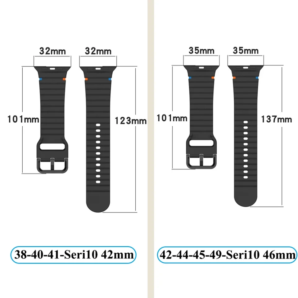 Correa de silicona para Apple Watch de 44mm, 49mm, 40mm, 45mm, 42mm, 46mm, pulsera para iWatch Series 11, 9, 8, 7, 6, SE, 10, Ultra, 3, 2
