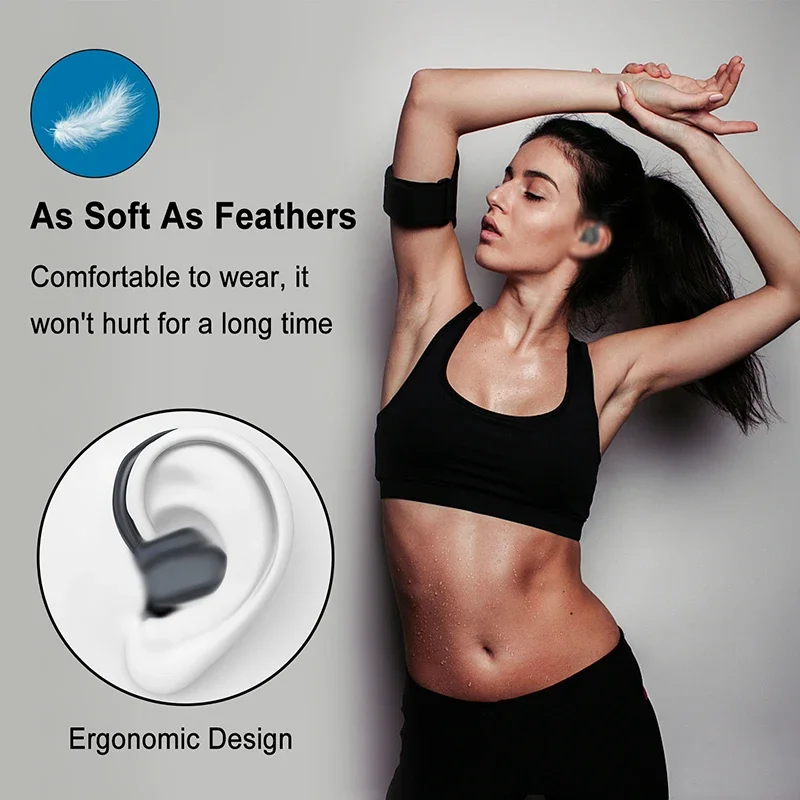 Auriculares deportivos inalámbricos Lenovo BT 5.3 con gancho para la oreja, auriculares deportivos impermeables con ganchos para la oreja, auriculares internos para correr.