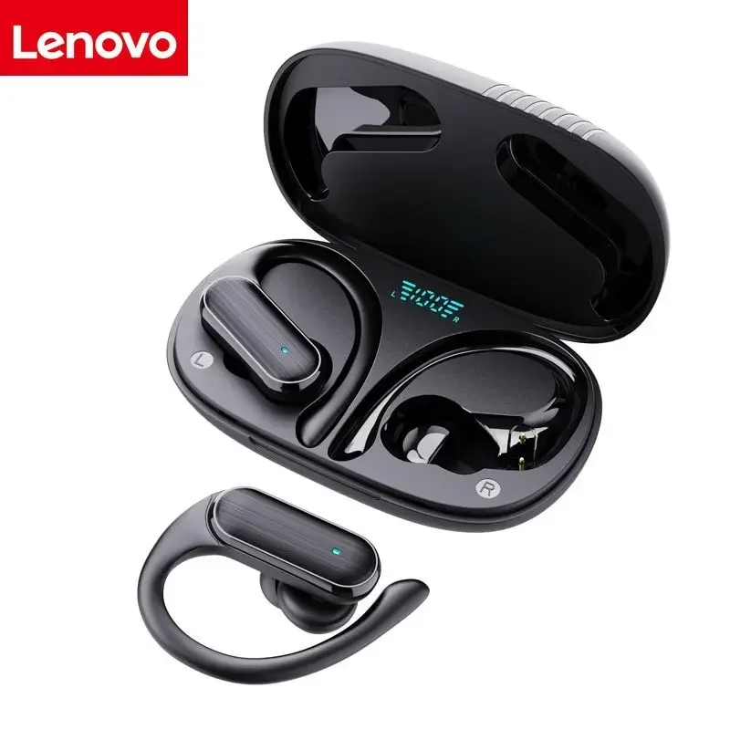 Lenovo A520 Auriculares inalámbricos Bluetooth, mini auriculares con control táctil, sonido estéreo HD, luz LED integrada, auriculares portátiles