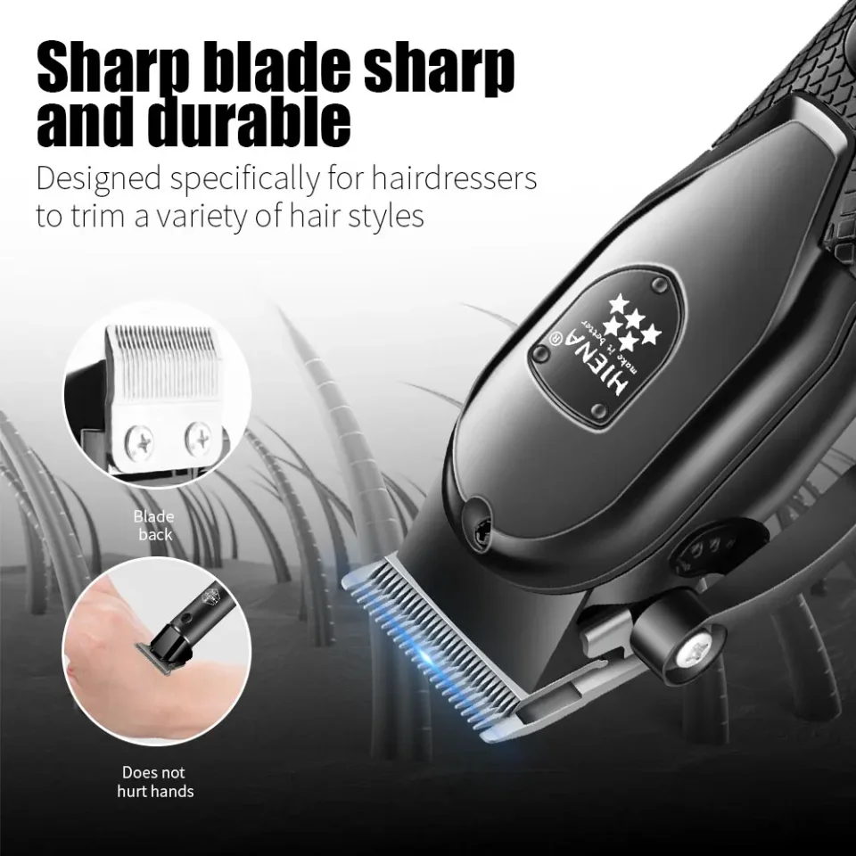 Kit de Cortadora de Pelo Hiena para Hombre, Afeitadora Eléctrica, Recortadora de Pelo Profesional con Pantalla Digital LCD