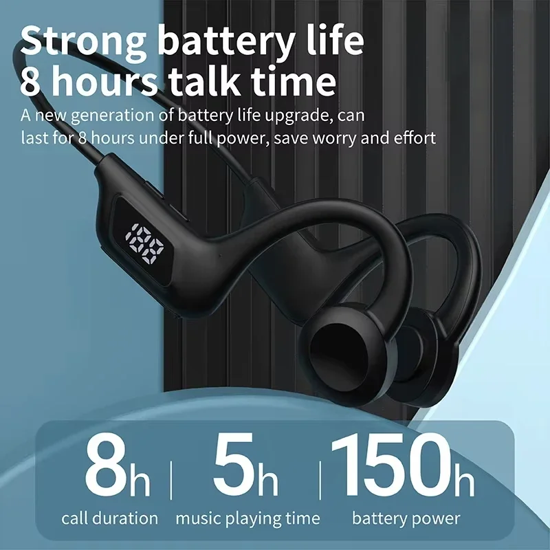 Auriculares Originales Lenovo True Bone Conduction, IPX8, Bluetooth 5.3, Inalámbricos, con Micrófono, Resistentes al Agua, para Ejercicio y Fitness