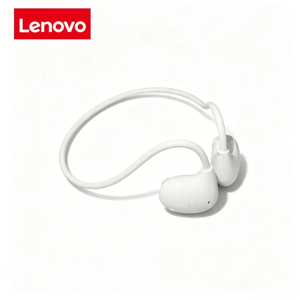 Auriculares Deportivos Inalámbricos Lenovo con Gancho para la Oreja, Auriculares de Conducción Ósea con Sonido Envolvente y Micrófono, Diseño para Correr
