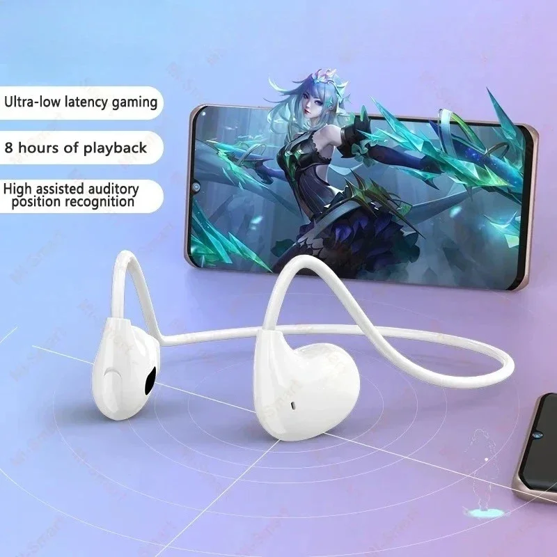 Auriculares Deportivos Inalámbricos Lenovo con Gancho para la Oreja, Auriculares de Conducción Ósea con Sonido Envolvente y Micrófono, Diseño para Correr