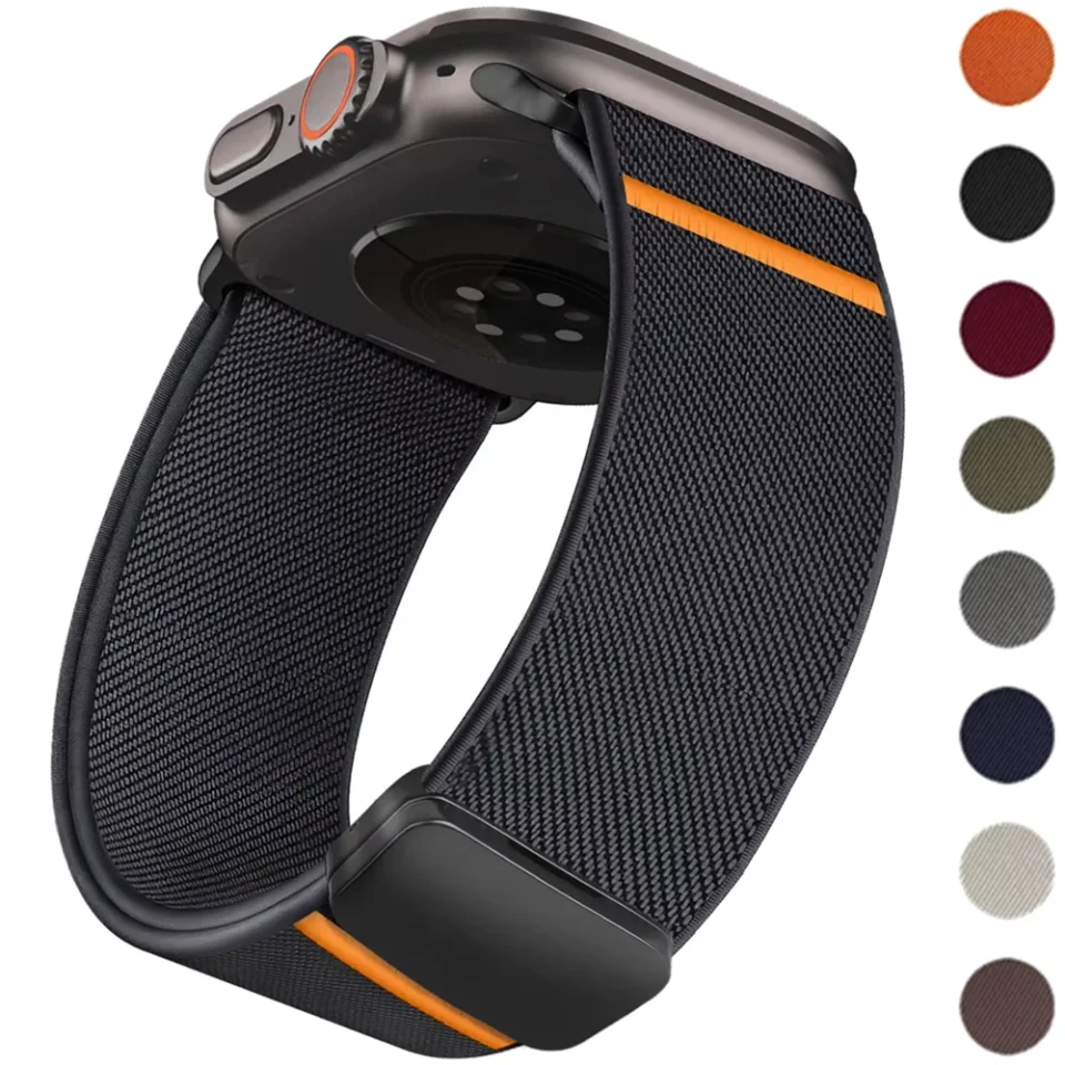 Correa Magnética de Nailon para Apple Watch Band Ultra 2 49mm 45mm 41mm Brazalete Iwatch Series 10 9 8 7 6 SE 5 4 3 38 46 42mm 44mm 40mm