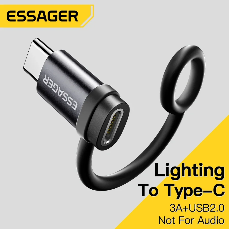 Essager iluminación a tipo C adaptador 3A carga rápida IOS hembra a conector macho tipo C para IPhone 15 14 13 Pro IPad Converter