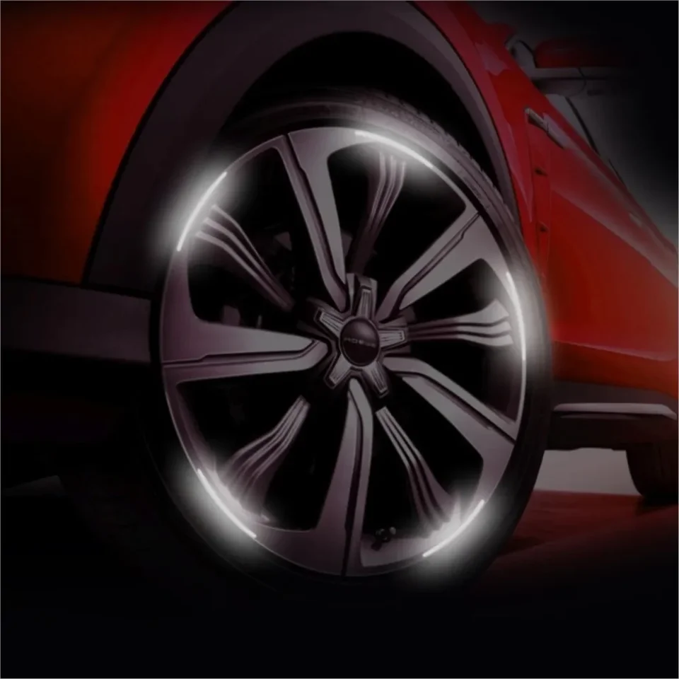 20 piezas pegatina reflectante para cubo de rueda de coche, tiras reflectantes luminosas para llanta de neumático para conducción nocturna, pegatina para rueda de motocicleta y bicicleta