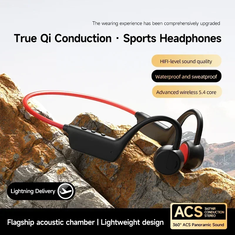 Auriculares de Conducción Ósea Inalámbricos para Natación, Deportes, IPX8, Bluetooth 5.4, con Micrófono, Resistentes al Agua, para Ejercicio y Fitness, Novedad 2026
