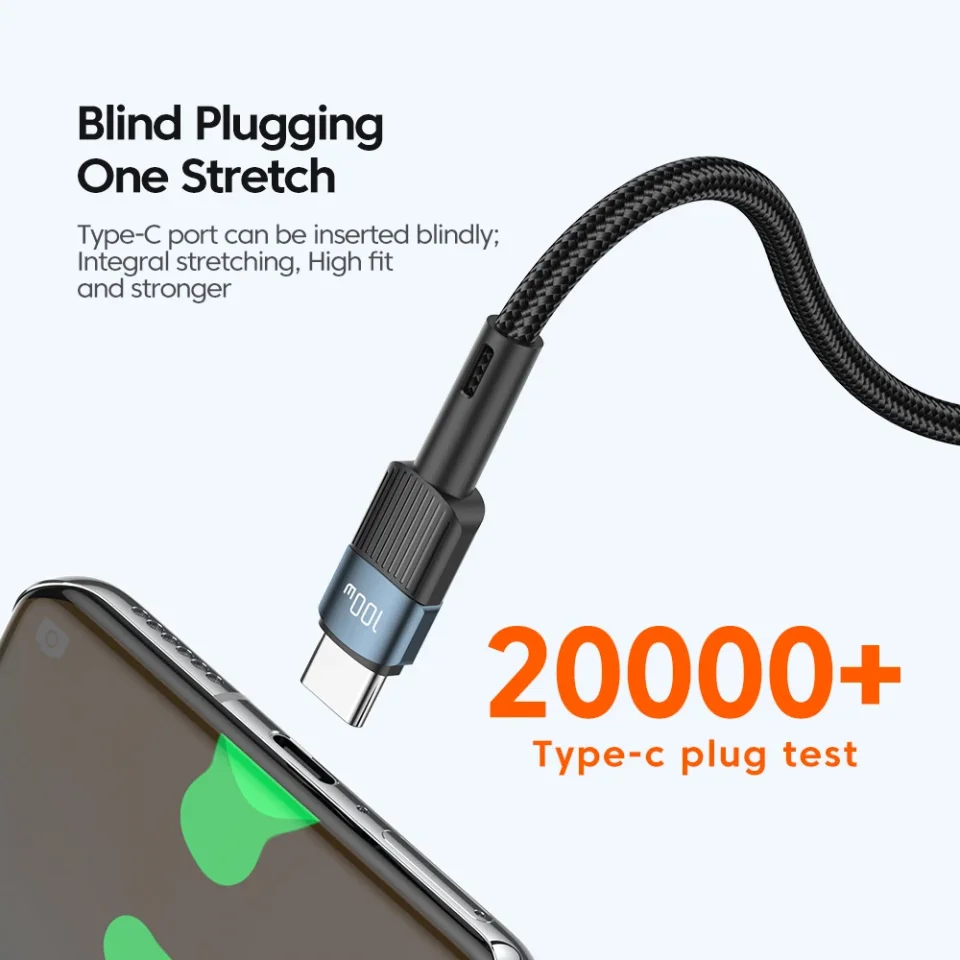 Essager-Cable USB tipo C a USB C, cargador de carga rápida, USB-C, PD, para Macbook, Samsung, Xiaomi, 3M, 100W