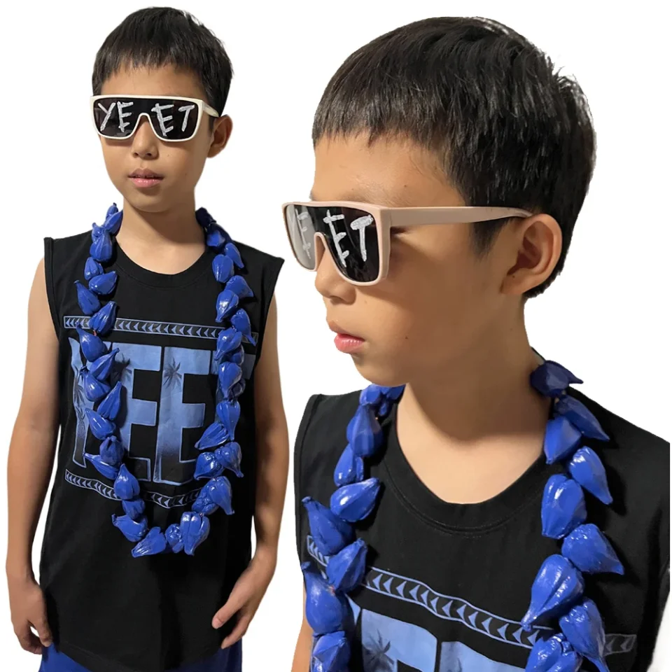 WWE Gafas rojas UlaFala Jimmy Uso Reineos romanos ULA FALA Jey Uso Collar samoano Collar de la tribu genealógica Chefe tribal