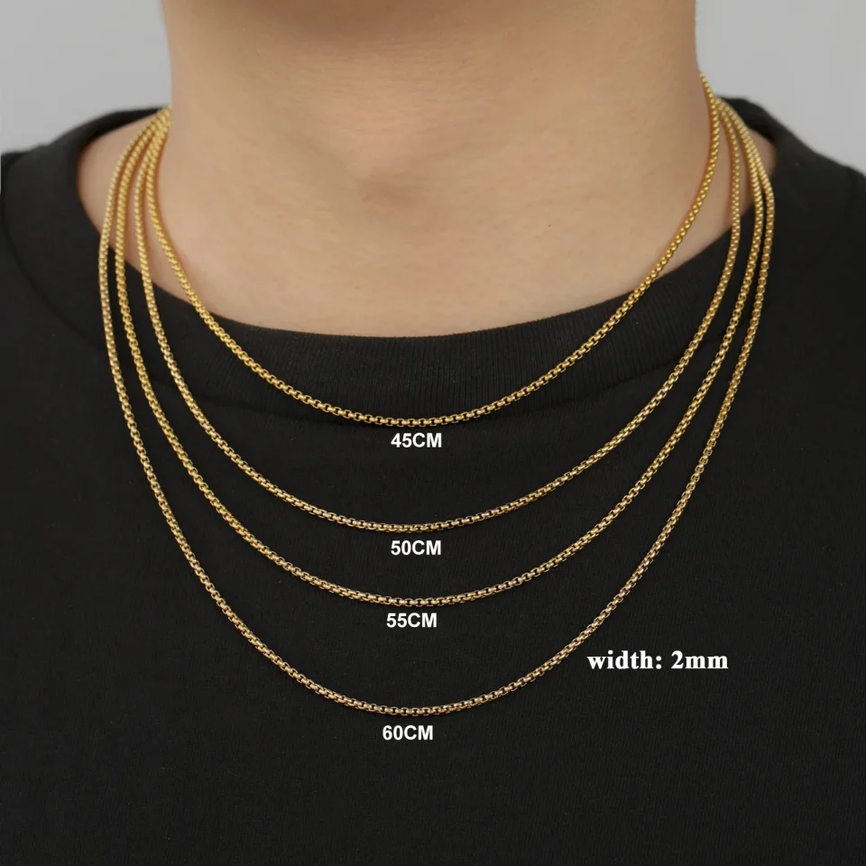 Skyrim-collar de cadena larga de acero inoxidable para hombre y mujer, cadena gruesa básica Punk de 2-7mm, regalo de joyería, venta al por mayor