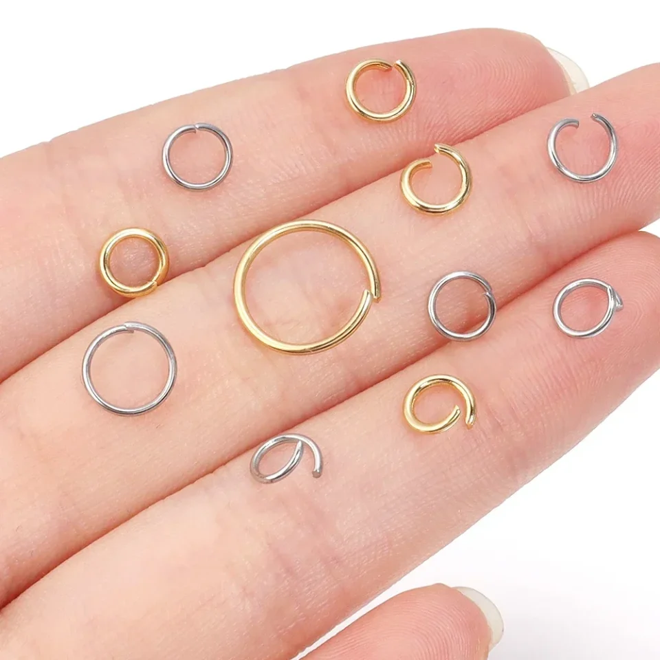 Anillos abiertos de acero inoxidable, conectores para collar DIY, accesorios para hacer joyas, 3-8mm, 100-200 piezas
