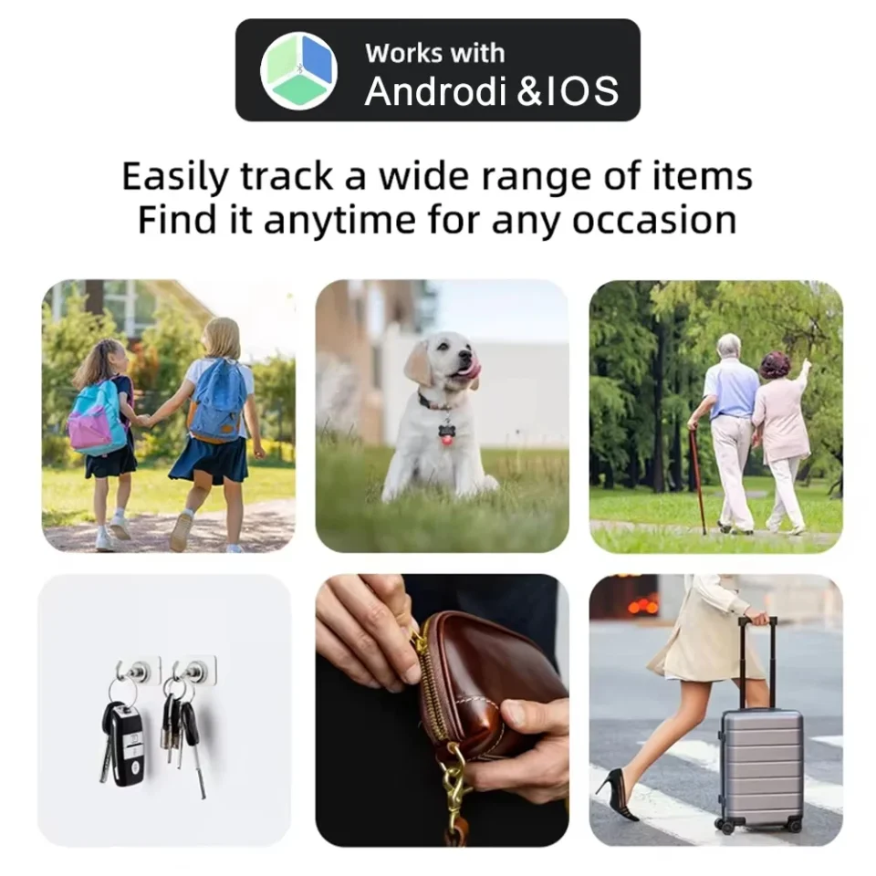 Nuevo localizador GPS Bluetooth inteligente antipérdida Lenovo Mini, compatible con Android e iOS, para llaves, mascotas, niños y billeteras.