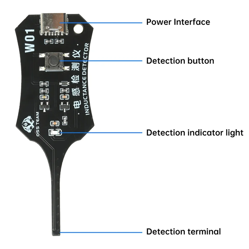 Herramienta Detectora de Inductores W01, Probador de Bobinas para Placas Base de Teléfonos, Reparación de Placas Base, Comprobación Rápida de Fallas por Inducción Electromagnética