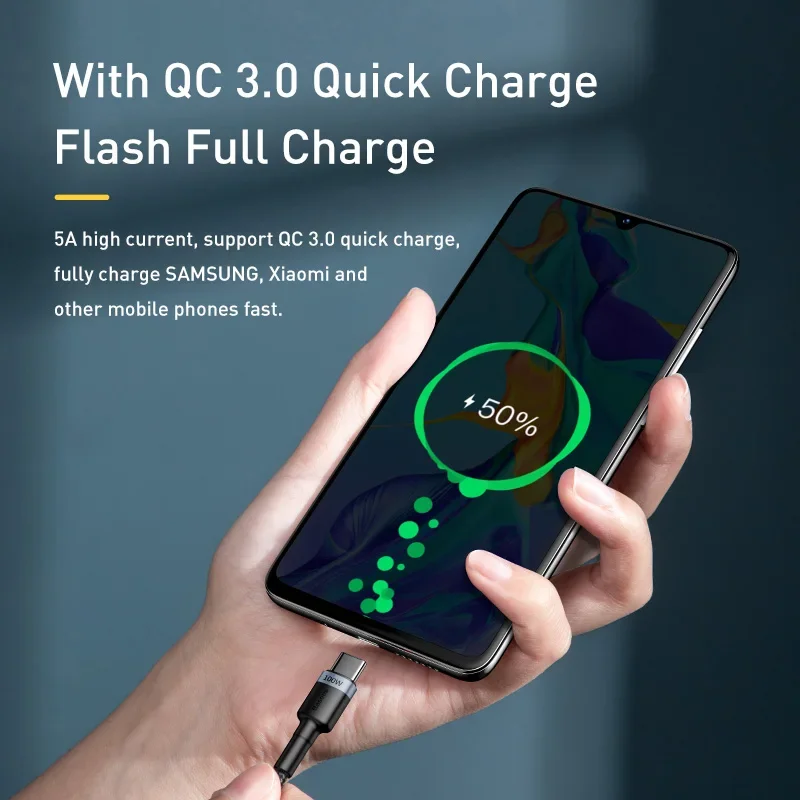 Cable Baseus 100W/5A USB C a USB tipo C para iPhone 17 16 PD Cable cargador de carga rápida para Macbook Samsung Xiaomi Cable tipo C