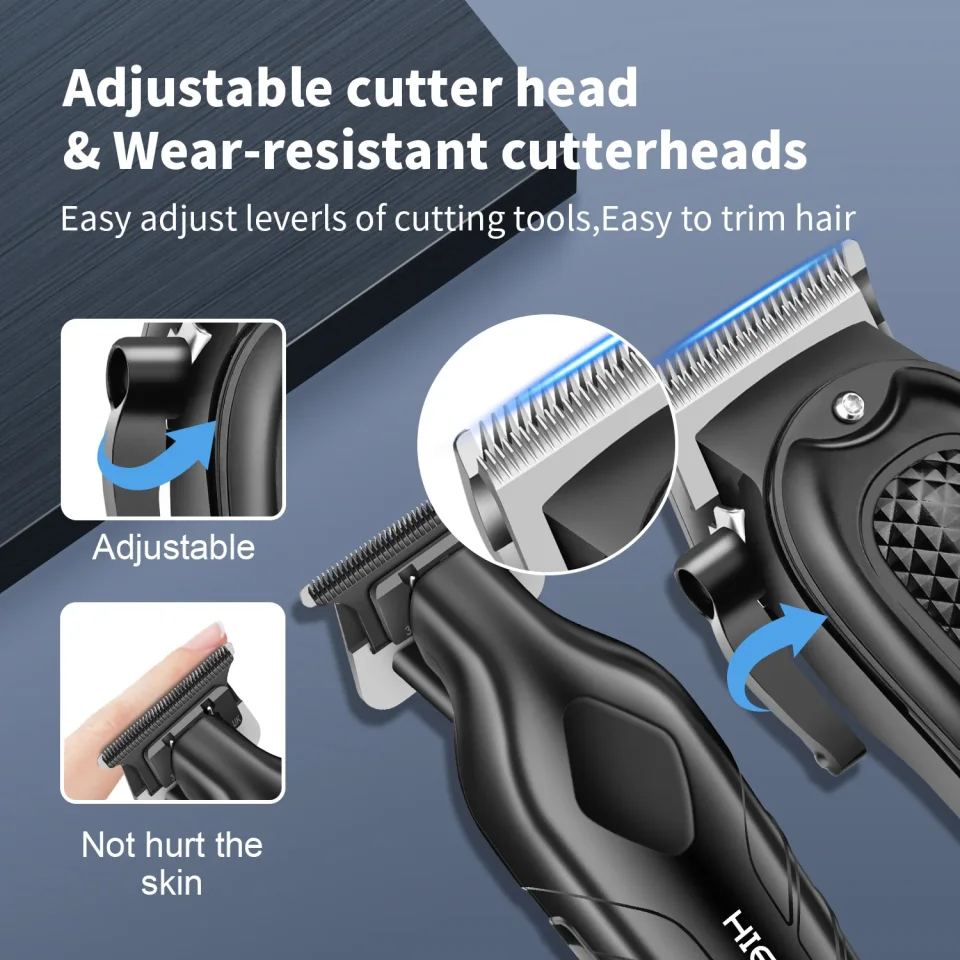 Máquina de Acabado Hiena, Cortadora de Pelo Eléctrica Profesional, Recortadora de Barba Recargable, Afeitadora para Hombre, Kit de Recorte de Pelo