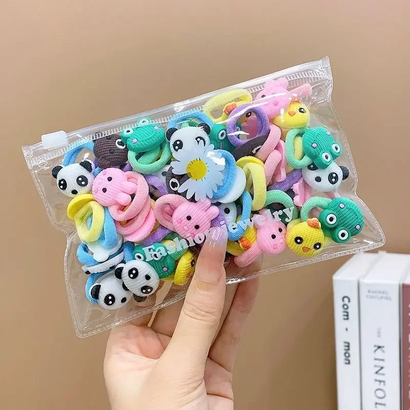 10/20 unids/set de bandas elásticas de goma para el cabello con dibujos animados para niñas, no daña el cabello, Scrunchie pequeño, lazos para el cabello dulces para niños, accesorios para el cabello