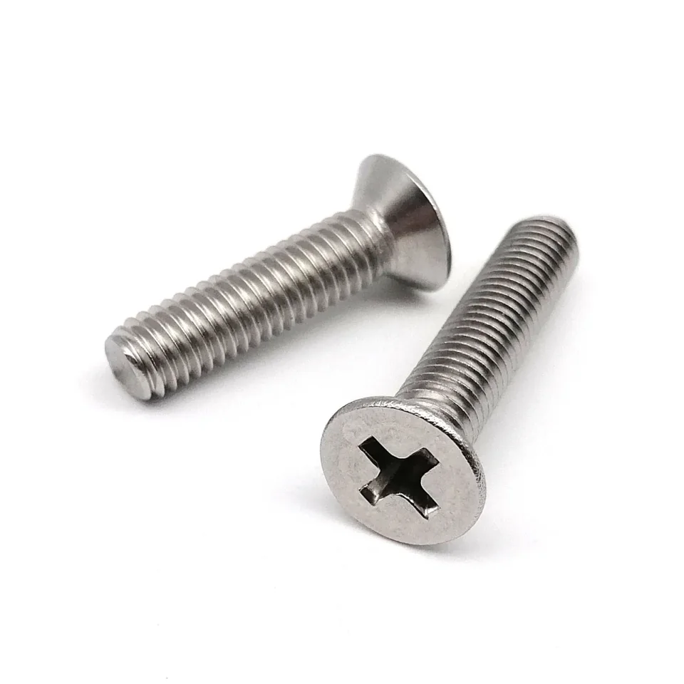 Tornillos de Cabeza Plana y Cabeza Avellanada Phillips HZYUEGOU M1 M1.2 M1.4 M1.6 M2 M2.5 M3 M3.5 M4 M5 M6 M8, Acero Inoxidable 304 A2-70