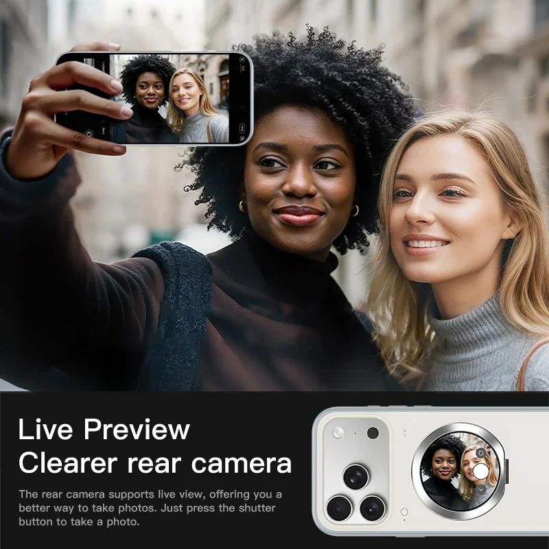 Funda para Teléfono Inteligente iPhone 17 Pro Max con Pantalla Digital Inteligente en la Parte Posterior, Fotos/GIFs/Videos Personalizables, Control Táctil