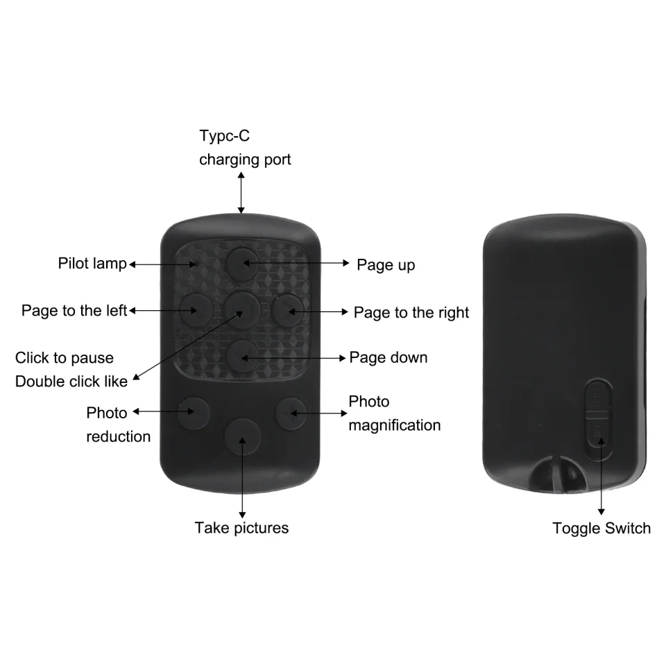 Control remoto inalámbrico para cámaras de teléfonos inteligentes Compatible con Android y IOS para fácil zoom y cambio de cámara