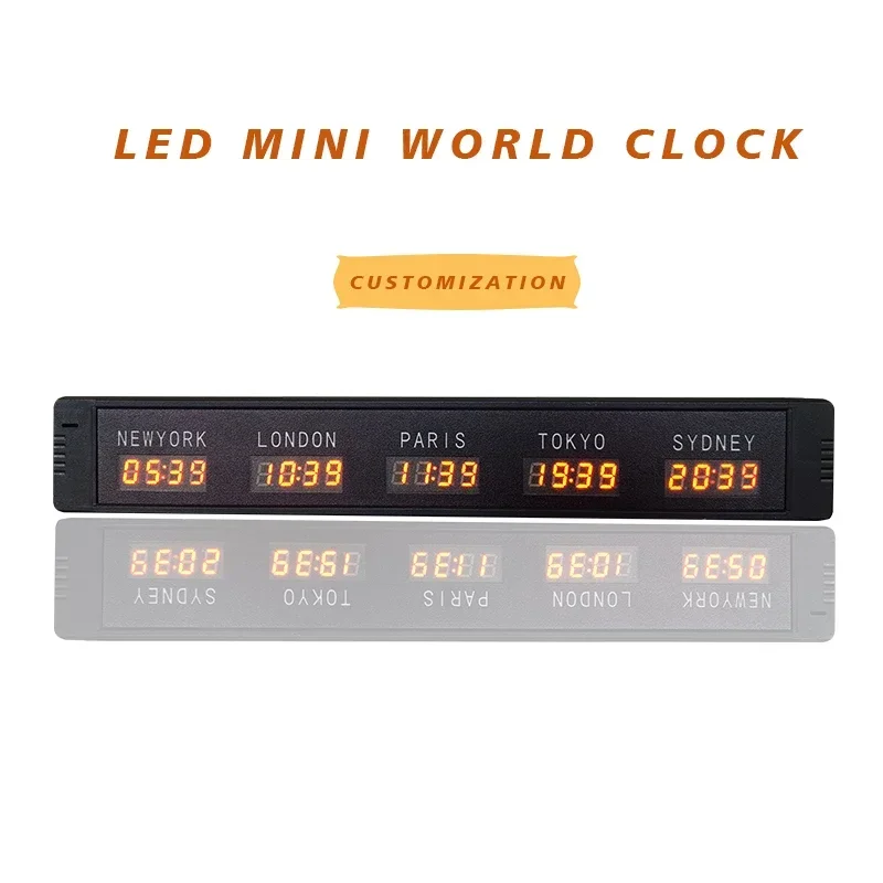 Reloj Digital de 5 Zonas Horarias/Reloj Mundial de Escritorio para el Mercado de Valores y las Empresas de Valores