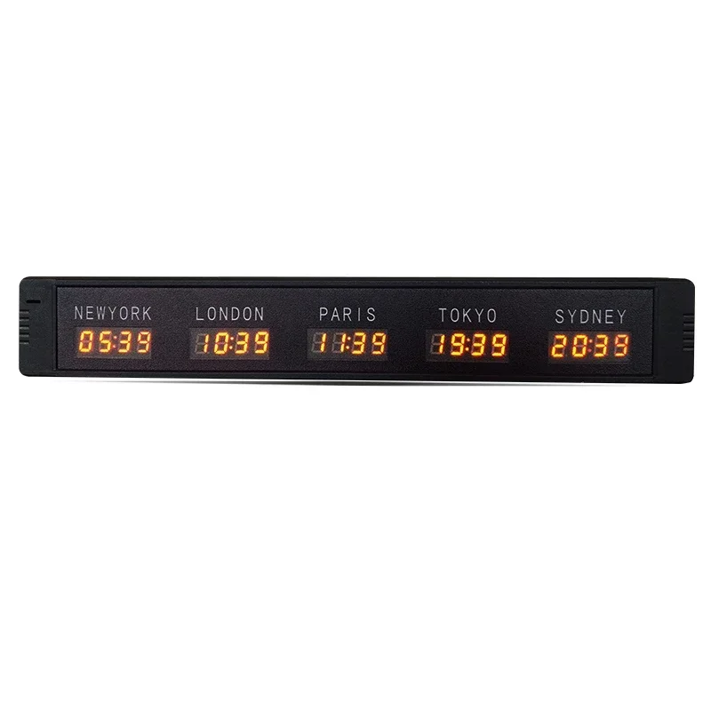 Reloj Digital de 5 Zonas Horarias/Reloj Mundial de Escritorio para el Mercado de Valores y las Empresas de Valores