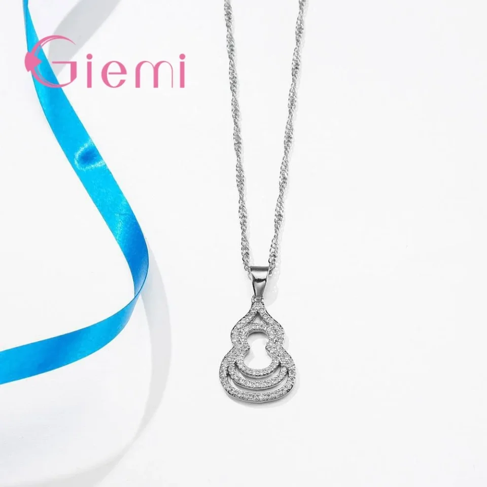 Conjuntos de joyería de marca para mujer, Plata de Ley 925 pura, circonita cúbica brillante, colgante, collar, pendientes, regalos de fiesta, gran oferta
