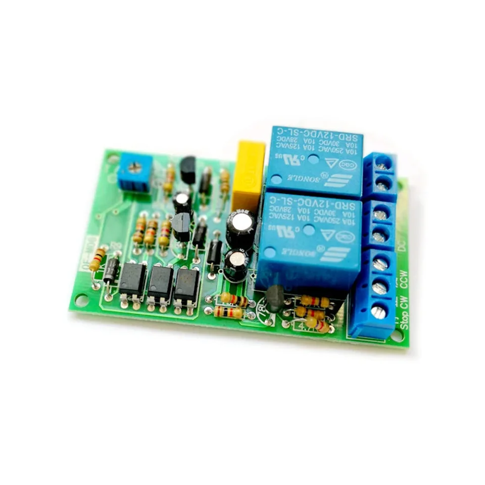 Módulo de accionamiento de Motor de 12V/24V, placa de accionamiento CC de avance y retroceso, unidad de puente de rango de apagado de 0-10 segundos con parada automática de tiempo