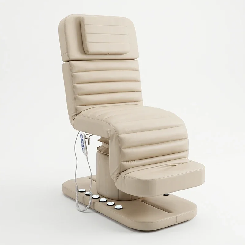 Sillón de Belleza Eléctrico de Lujo con 3 Motores, Mesa de Masaje Facial Ajustable, Cama para Pestañas, Mueble para Salón de Belleza