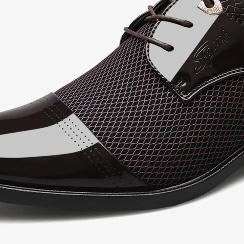 Zapatos de cuero de lujo para hombre, zapatos de vestir de diseñador de marca para hombre, zapatos Oxford con cordones para negocios, calzado informal para fiesta y boda, calzado masculino