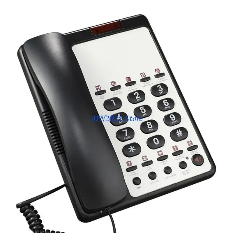 Teléfono fijo con cable F3KE B188B, marcación rápida con sonido claro para oficina y hotel