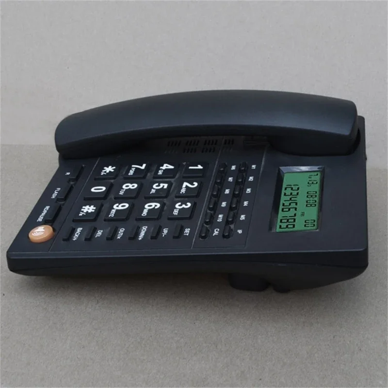 Teléfono fijo con cable, teléfono fijo con botón grande, identificación de llamadas, teléfono fijo para oficina, Hotel, recepción